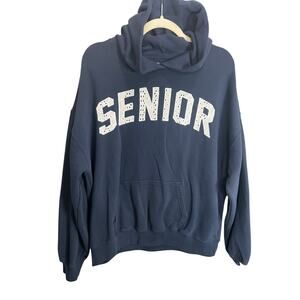 Hollister Womens Oversized Senior Hoodie Y2K School 2000s Graduation Preppy Sz M